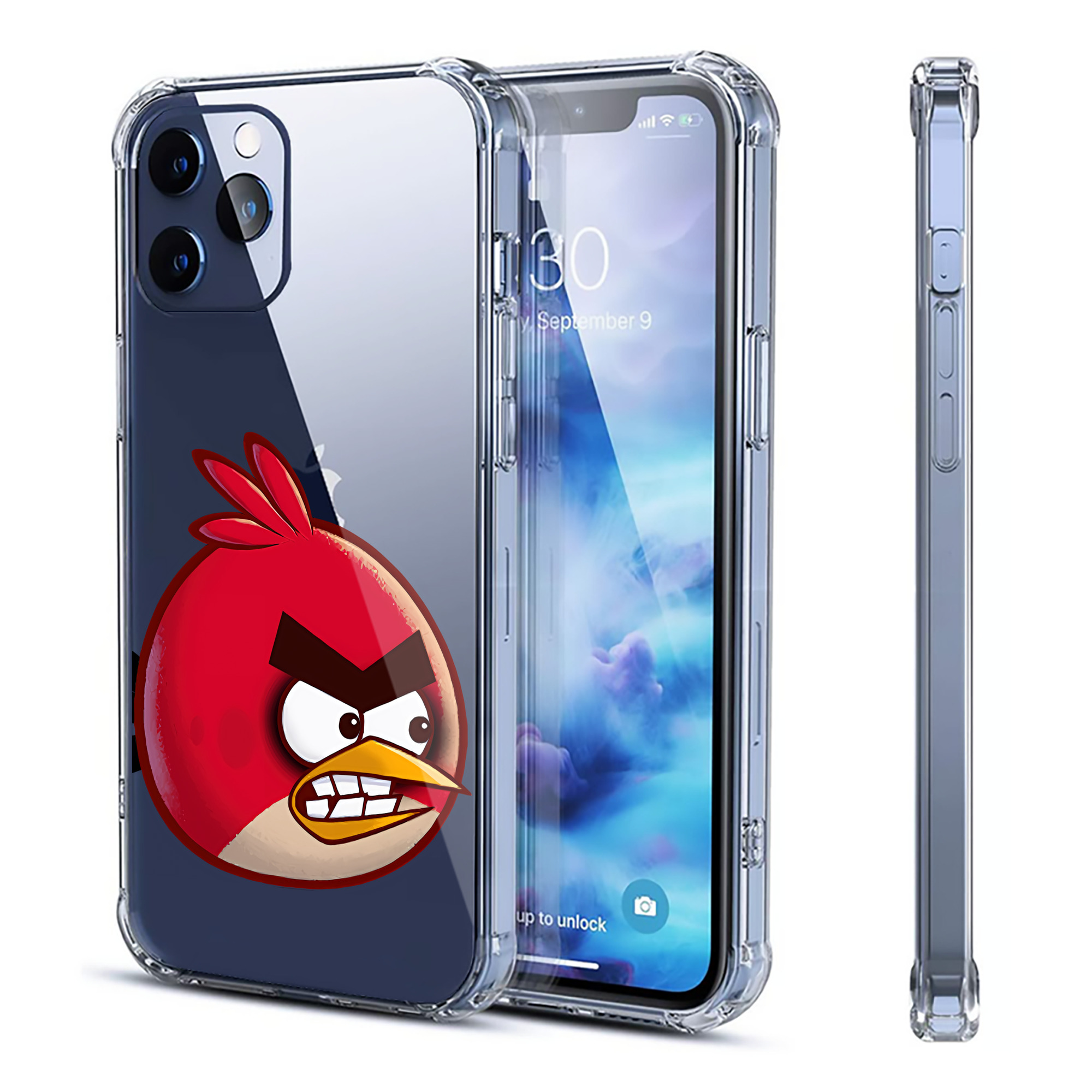 （画像用） Angry Birds アングリーバード 【iPhone 12シリーズ対応】透明スマホケース（クリアソフトケース）